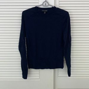 Navy merino wool crewneck sweater